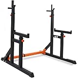 ISE Multifunzione Rack da Squat Regolabile in Altezza, Supporto per Bilanciere Porta Manubri, Stand per Sollevamento Pesi, Ma