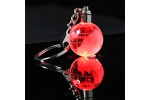 Dan&Dre Porte-clés avec boule de cristal, 7 couleurs, pendentif LED phosphorescent, ballon de basket-ball, ballon de football, cadeau de fête