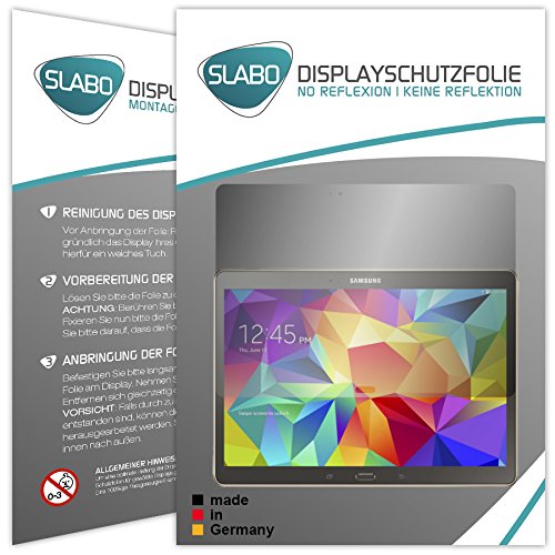 2 x Slabo Displayschutzfolie Samsung Galaxy Tab S 10.5 (WiFi T800 / LTE T805) "No Reflexion|Keine Reflektion" MATT - Entspiegelnd MADE IN GERMANY