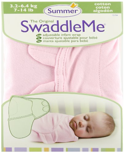 Kiddopotamus SwaddleMe Cotton Knit Adjustable Infant Wrap (Pink - Small)