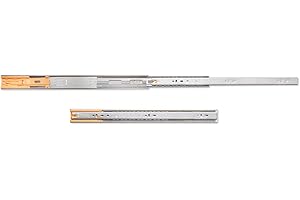 Emuca 3049705 Coppia di cursori a sfera con estensione completa e chiusura ammortizzata 45 mm x 450 mm per cassetto