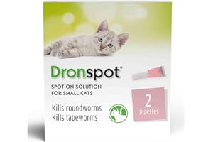 Dronspot Spot On Wormer for Small Cats - 0.5 to 2.5kg - 2 pipettes
