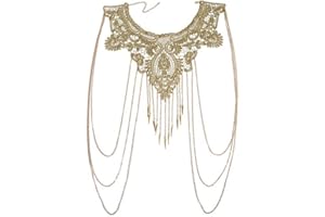 Amorar Monili della Catena del Corpo del Merletto Dell'oro del Multistrato della Nappa della Collana della Pancia dei Monili di Pancia del Corpo della Spiaggia del Bikini della Catena della Pancia