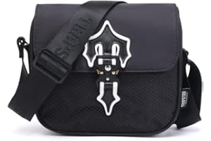 FIVELAKE Trapstar Bag-Fashion Brand Trapstar Bag-Fashion Shoulder Bag Cross-Border Oxford Fabric Hip Hop (Black)