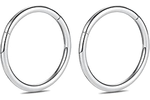 hengkaixuan 8G / 10G / 12G / 14G / 16G / 18G / 20G G23 Titanium Articulated Segment Earrings Cartilage Helix Lip Tragus Nose Ring Tyre Sleeper Body Piercing 2 Pieces