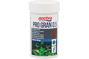 Amtra Pro Gran Micro 0.5 - 100 ml, Mangime completo per pesci rossi d'acqua dolce e marina di piccola taglia, micropellet da 0.5 mm, con farina di vermi, gamberetti e alghe