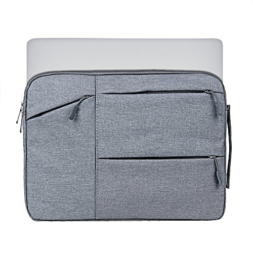 iCasso Schützend Weich Handtasche Tragetasche Notebooktasche Laptop sleeve Einfachen Stil Hülle für Laptop / Dell / Surface / MacBook, Notebook und Tablet / Lenovo / Samsung (11-13.3 Zoll,Hellgrau) - 3