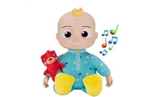 Bandai, Cocomelon, Bebè Musicale Jj, Peluche/Bambola 30 Cm Che Riproduce La Canzone "Yes Yes Bed Time", Multicolore, ‎8 x 4.72 x 13.75 cm; 265 grammi