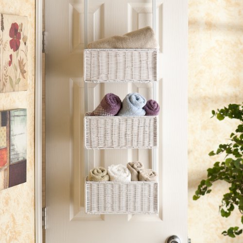 Southern Enterprises 3-Tier-über der Tür Korb Aufbewahrung, Chic Weiß - 5
