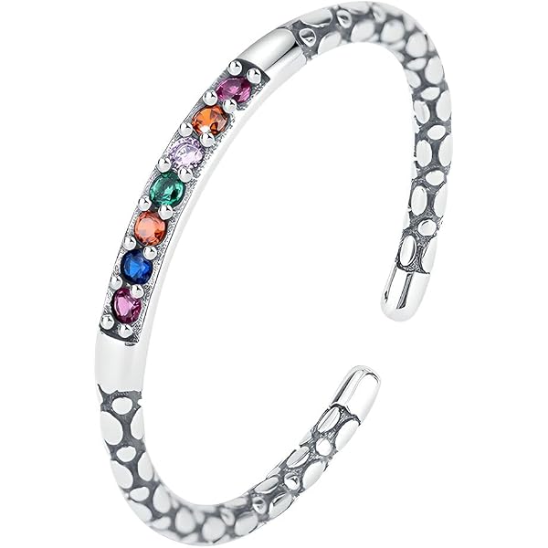 NicoWerk Anello da donna in argento Sterling 925, liscio, regolabile, aperto SRI309