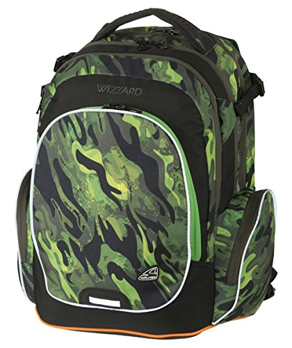 Preisvergleich Produktbild Original Walker Rucksack, Schulrucksack, Wizzard, Green - mit USB Ladebuchse ! incl. dazu passender Federbox !