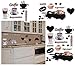 Produktbild 38 Stück: XL Wandsticker - " Kaffee / Espresso - Latte & Cappuccino " - selbstklebend + wiederverwendbar - Aufkleber für Kinderzimmer - Wandtattoo / Sticker Kinder & Erwachsene - Kinder - Wandaufkleber - Postersticker - Deko - Küche Kaffeebohnen - Poster - Tattoo