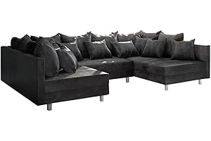 DELIFE Couch Clovis Anthrazit Antik Optik Wohnlandschaft modulares Sofa