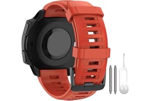 ANBEST Bransoletki kompatybilne z Garmin Instinct/Instinct 2, miękki silikonowy pasek do zegarka, sportowy pasek do zegarka Garmin Instinct, czerwone płomienie