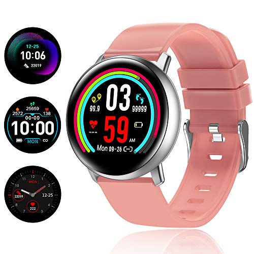 TagoBee TB15 Montre Intelligente Ip67 Montre connectée 1.22'' IPS écran Couleur avec Moniteur de fréquence Cardiaque, Moniteur de Sommeil, podomètre, Call&SMS Notifications(Rose)