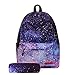 Produktbild Hzjundasi Rucksack Schulrucksack Schultaschen - Galaxy Muster Schulrucksäcke Daypack mit Mäppchen Tasche für Jungs Mädchen Teenager
