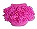 BuyHere Baby Girl's Cotton Lace Ruffle Underpants,Rose Red,Medium Size