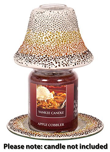 Yankee Candle 1348171 Sunset Lampenschirm und Teller-Set, Keramik, weiß / mehrfarbig, 15 x 15 x 12 cm - 2