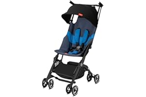 CYBEX gb Gold Poussette Pockit+ All Terrain, Ultra-compacte, De 6 mois jusqu'à 22 kg (4 ans env.), Night Blue