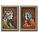 Produktbild SHENCHI Handgemalte Abstrakt Menschen Fantasie Ölgemälde,Modern Realismus Europäischer Stil Zwei Panele Leinwand Hang-Ölgemälde For Haus , with stretched frame , 20" x 24"