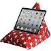 Produktbild Luxuriöses Designer Beanbag-Standkissen für iPad, Tablet, E-Reader, Handy, Samtweich, Handarbeit aus Großbritannien rot Stars Red Non-Personalised