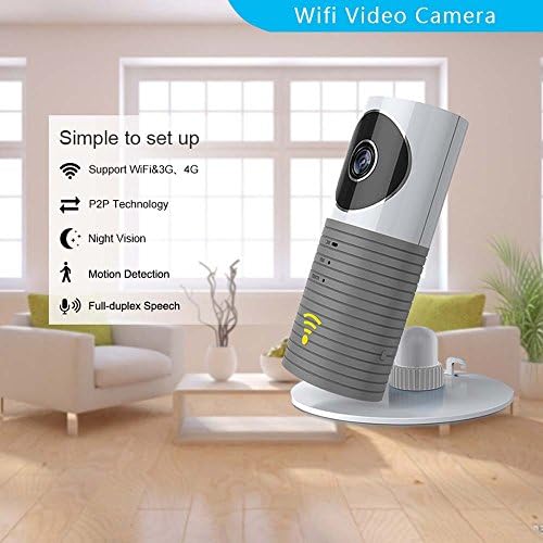 Clever dog Wireless security wifi cameras/Smart Baby Monitor/Surveillance security camera with P2P, Night Vision, Record Video, Two-way Audio, Motion Detection, Alert messages for Iphone Ipad Android Smartphone (Grey)