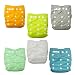 Alva Baby 6pcs Pack Pocket Washable Adjustable Cloth Diapers Nappies + 12 Inserts (Netural Color)6BM98-EU