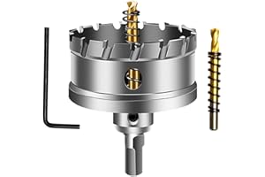 ASNOMY 60mm Lochsäge Hartmetall-Bohrer, Metall Lochsäge Bohrer, TCT-Bohrer-Lochsägen ideal für Löchern in Edelstahl, Eisen, Holz, Kunststoff
