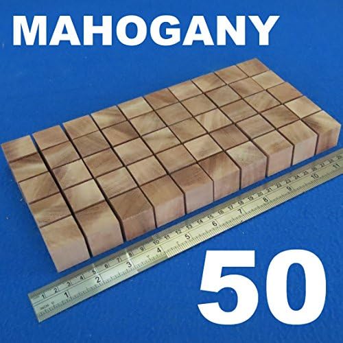 LOT 50 CUBES 1.0"/25mm WOODEN BLOCKS BUNDLE SET MAHOGANY WOOD NATURAL ECO BRICKS