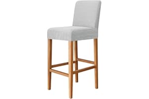 HASALLER 2 Pack Chair Covers Bar Stool Chair Covers With Backrest Pub Counter Stool Chair Slipcover Protector Cover For Kitchen Breakfast Counter Chairs Bar Stools(light gray)