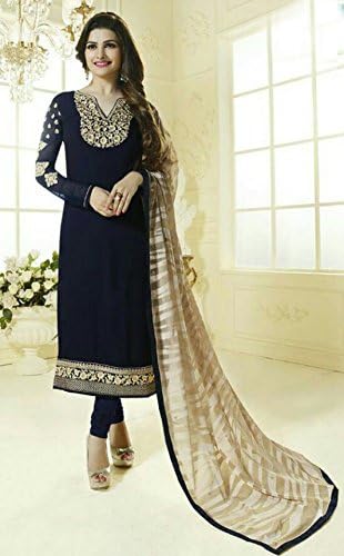Ustaad Women's Designer Blue Georgette Salwar Kameez