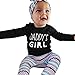 Produktbild Amphia - Kleinkind Baby Langarm Brief T-Shirt Top + Hosen + Stirnbänder Set Outfit - 80