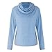 Produktbild Sannysis Damen Pullover Langarmshirt Elegant Winter Langarm Solid Rollkragen Patchwork Sweatshirt Casual Bluse