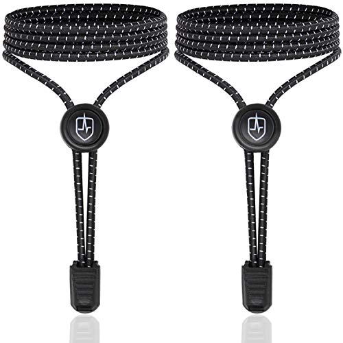 High Pulse® Schnellschnürsystem - 3 Paar elastische Schnürsenkel mit Schnellverschluss für einen perfekten Sitz und sicheren Halt (3er Set Schwarz)