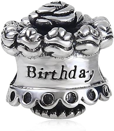 Happy Birthday Cake Authentic 925 Sterling Silver Charms Bead for Best Brithday Gift