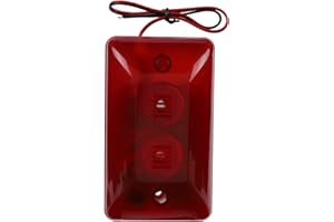 DEMERAS Przewodowa syrena stroboskopowa 12V 15W Alarm dźwiękowy sygnalizatora świetlnego migająca czerwona syrena dźwiękowa z akcesoriami do hotelu w domu