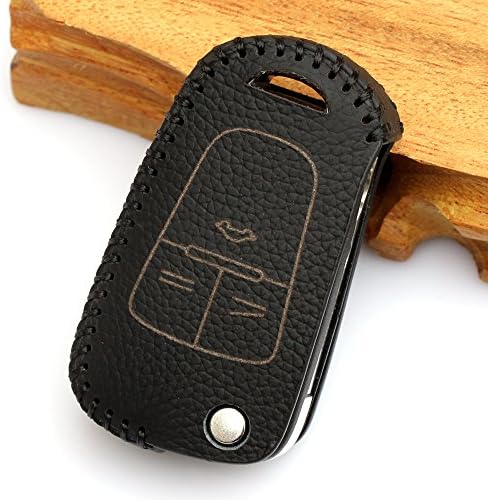 Leather Key Cover Fob Case(Black)