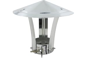 OOMVARMER Caperuza salida humos sombrerete antiviento estufa pellet leña tapa terminal tubo chimenea barbacoa antilluvia conducto (180mm Diámetro interior)