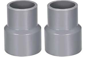 TOP-VIGOR Lot De 2 Raccords Réducteurs PVC DWV 32mm x 40mm Adaptateur De Tuyau Pour Réduction De Diamètre, Connexion Étanche Pour Systèmes D'Eau Potable Et Construction, Gris