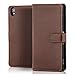Produktbild Saxonia Tasche Sony Xperia Z3 Hülle Flip Case Schutzhülle Handytasche mit Kartenfach Dunkelbraun (Braun)