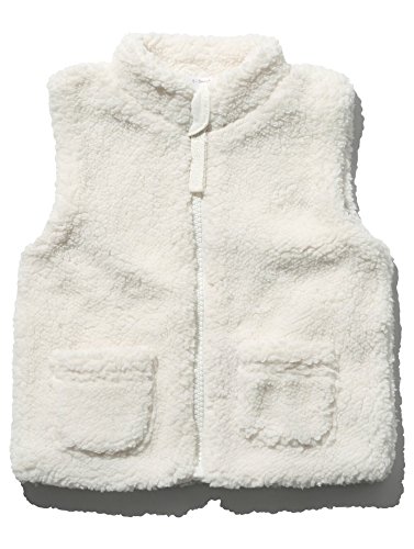 M&Co Baby Girls Sleeveless Faux Fur Floral Lining Zip Up Fleece Winter Gilet Cream 18/24 Mnth