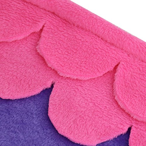 Tagesdecke Fleece Decke Schlafsack Meerjungfrau Schwanz-flosse Kuscheldecke Mädchen Kostüm perfekt für alle Jahreszeiten (Rosa-lila, Small) - 4