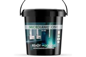 MICROLANIC ONE FINO (20KG). Para 40m2. Microcemento Listo al Uso de grano Fino para decoración de suelos y paredes. Este producto es parte de un Sistema. COLOR Gris 40%