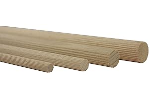 vasalat Varillas de madera de haya, para manualidades, 100 cm x 20 mm, 6 unidades