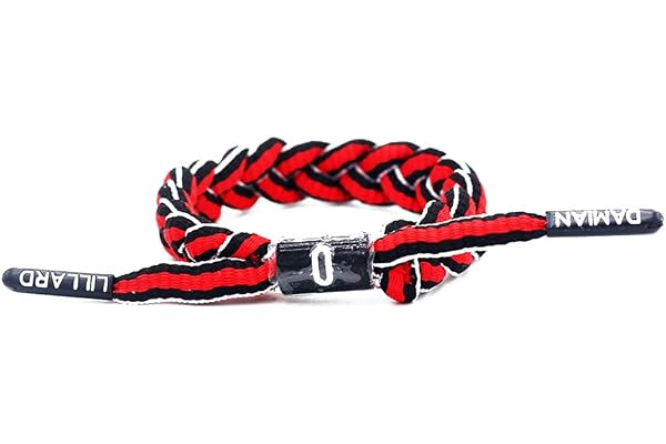 FANwenfeng Les Bracelets étoiles de l'équipe de Basket-Ball tissent à la Main Le Bracelet de Lacet de Sport réglable 2 Pcs
