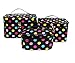 HOYOFO Large Volume Travel Wash Organizer Case Toiletry/Cosmetic/Make-up Bags Set of 3,White Dot