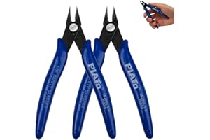 ACHANFLY 2Pcs Wire Cutters Precision Side Cutters Small Flush Cutter Mini Wire Snips Cable Cutter Electrical Cutting Pliers Non-Slip Handle for Cable Ties Coil Making DIY Craft Jewelry Home