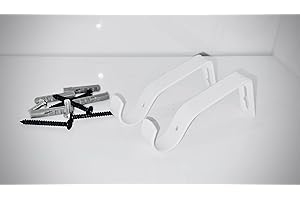 HOMEELABADOR® Staffa per asta per tende Supporto per tubo Gancio per anello per tendaggi resistente Staffe per tende robuste in lega metallica 19 mm (Bianco)