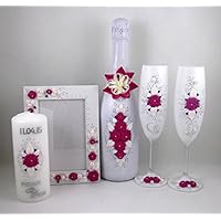 Sekt Hochzeitsgläser Hochzeitskerzen Geschenkidee Geschenk