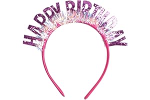 CHANGZHONG Birthday Headband Birthday Tiara Happy Bday Tiara Crown Party Hats Birthday Party Decorations Supplies Pink